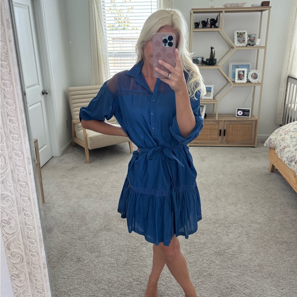 Guess Blue Shirt Dress